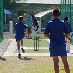 Hoërskool Upington students playing cricket