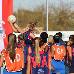 Hoërskool Upington students playing netball