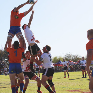 Students playing rugby at Hoërskool Upington