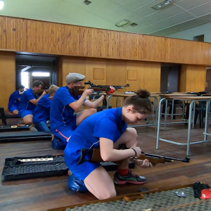 Hoërskool Upington student holding rifle