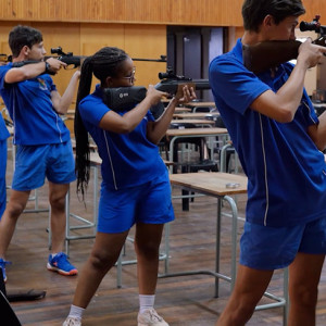 Hoërskool Upington students holding rifles